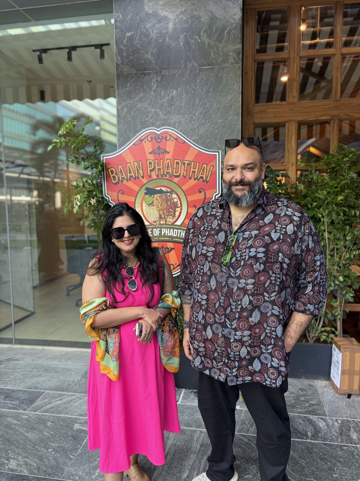 Reema at Baan Phadthai Hyderabad launch with Sid Mewara, partner at Unreal Foods