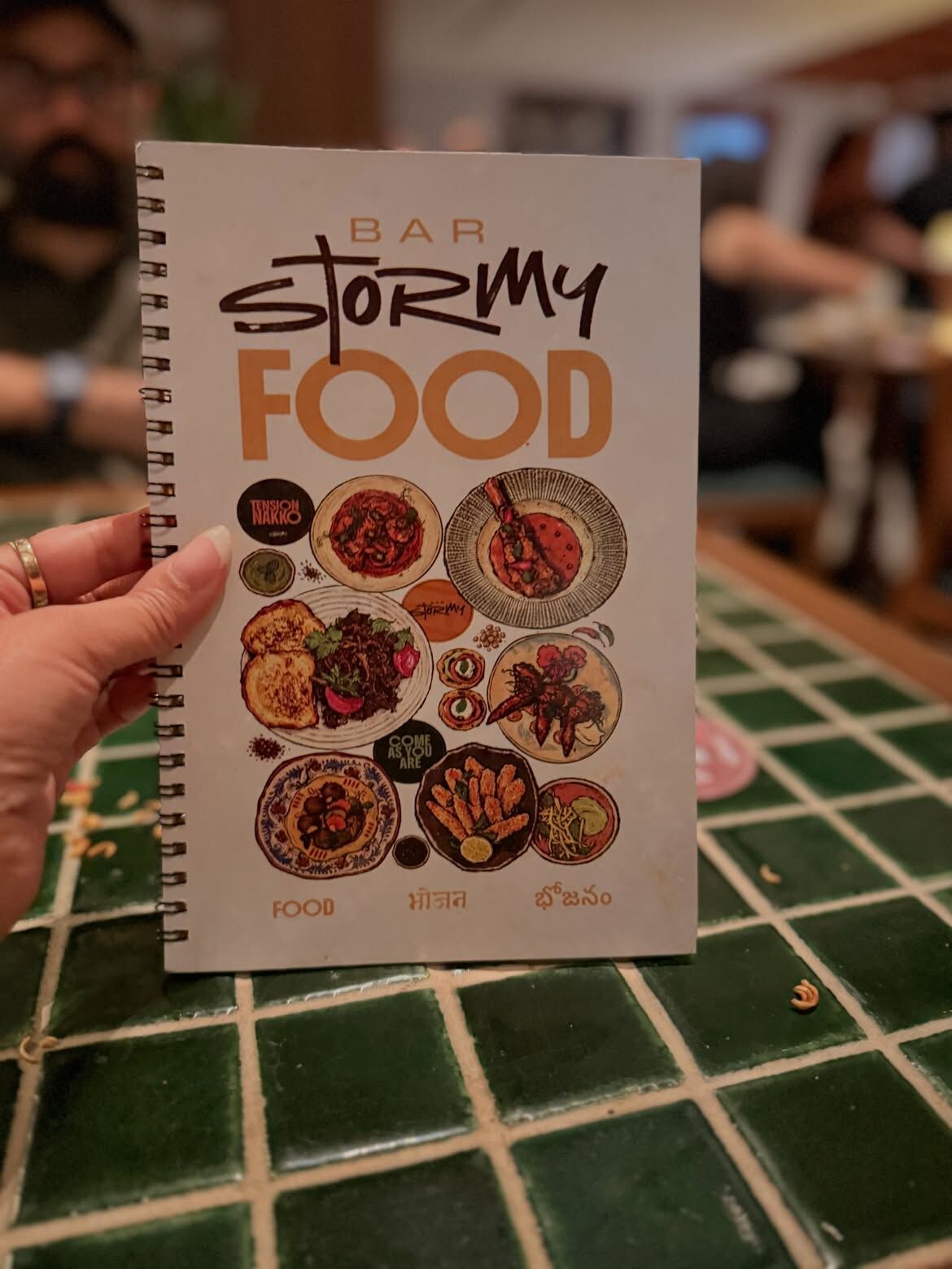 Bar Stormy food menu cover, Financial District, Hyderabad