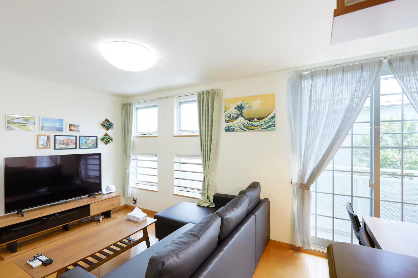 Comfortable living area and sit-out space at the Hakone Airbnb