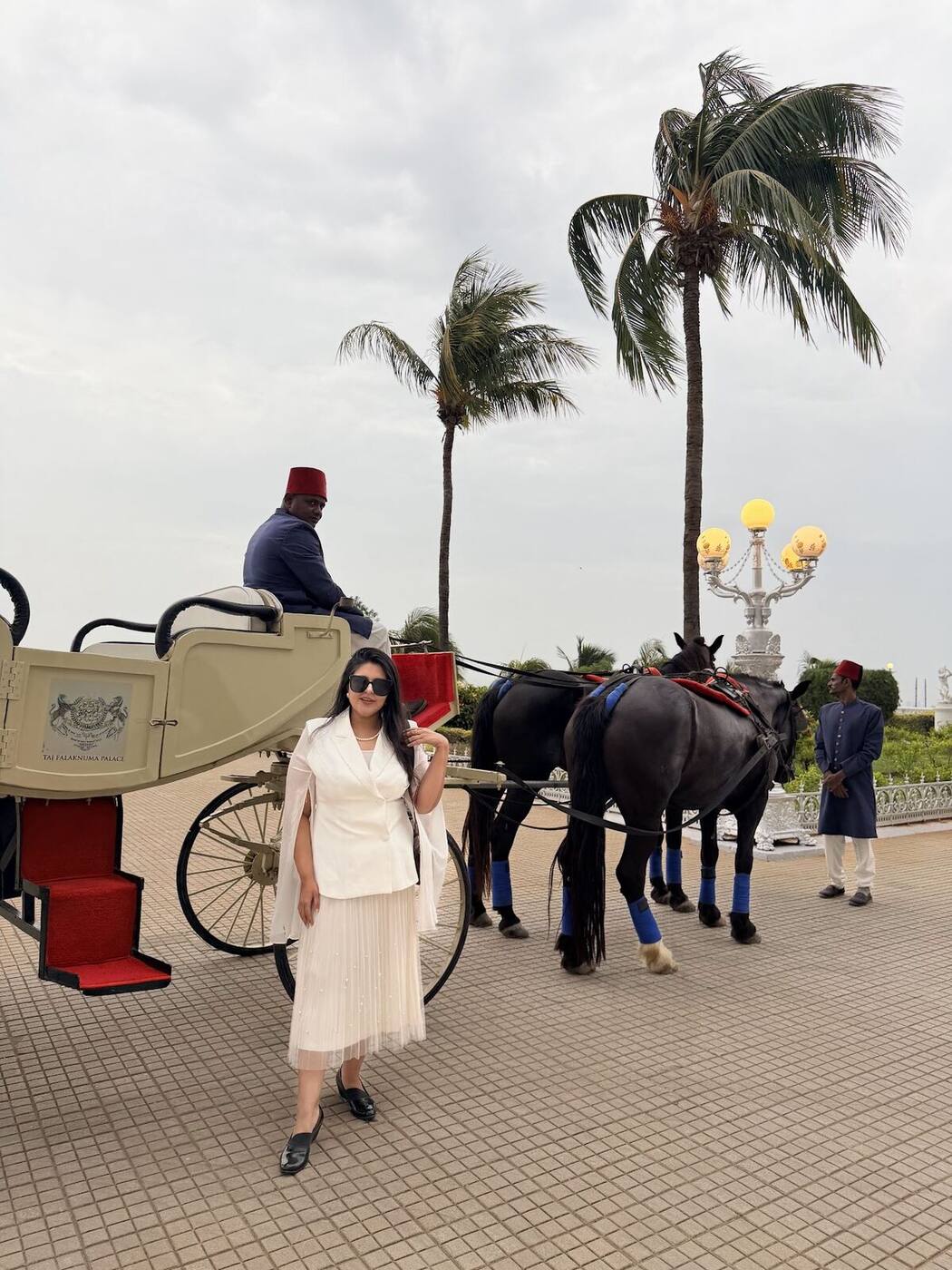 Reema arriving at Taj Falaknuma Palace, Hyderabad, for the Echoes of Marwar festival