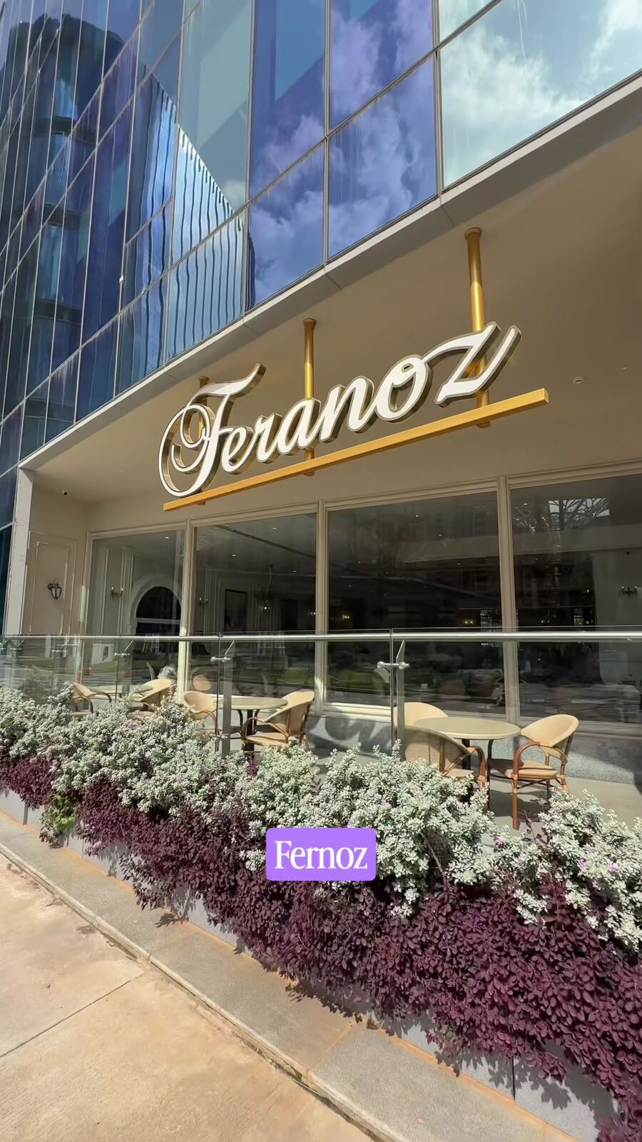 Feranoz cafe signage in Hyderabad, second stop on the Toyota Hyryder drive